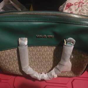 Michael Kors Green and Tan Women's Bag